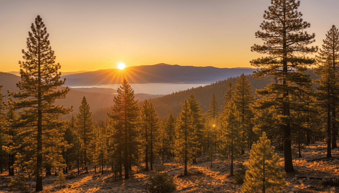 California mountain landscape at golden hour